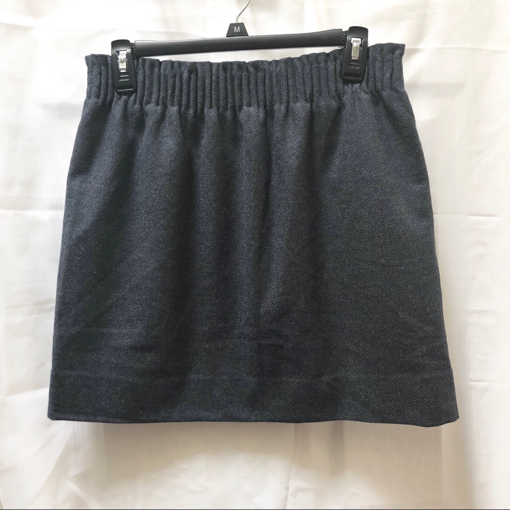 Nwt J. Crew Herringbone Gray Navy Skirt